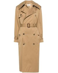 Saint Laurent - Cotton Trench Coat - Lyst