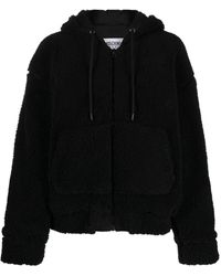 Moschino - Crystal-Embellished Shearling Hoodie - Lyst