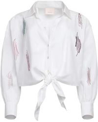 Cinq À Sept - Marianna Paillette Whirl Tied Shirt - Lyst