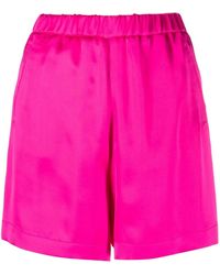 Blanca Vita - Salixraso High-Waisted Satin Shorts - Lyst