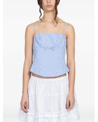 Sandy Liang - Hotaru Gingham-Check Top - Lyst