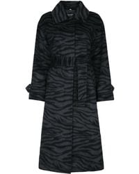 iBlues - Zebra-Print Belted Coat - Lyst
