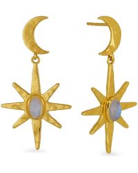 Ottoman Hands - Moonstone Star-Drop Earrings - Lyst