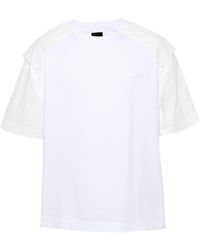 Juun.J - Embroidered-logo Panelled T-shirt - Lyst