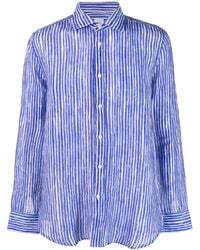 120% Lino - Stripe-print Linen Shirt - Lyst