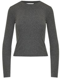 FRAME - T-Shirt Côtelé À Manches Longues - Lyst