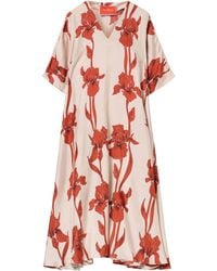 La DoubleJ - Midikleid Mit Blumen-Print - Lyst