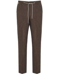 Corneliani - Drawstring Linen Trousers - Lyst