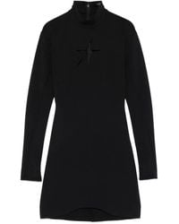 Mugler - Keyhole-Neck Long-Sleeve Dress - Lyst