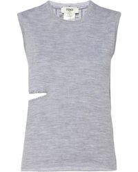 Fendi - Top Sin Mangas Con Motivo Ff - Lyst