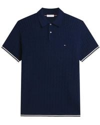 Tommy Hilfiger - Cable-Knit Short-Sleeve Polo Shirt - Lyst