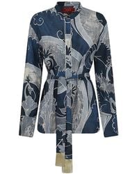 F.R.S For Restless Sleepers - Graphic-Print Belted Shirt - Lyst
