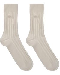 Lacoste - Ribbed Logo-Patch Socks - Lyst