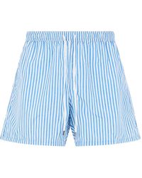 Fedeli - Striped Drawstring Swim Shorts - Lyst