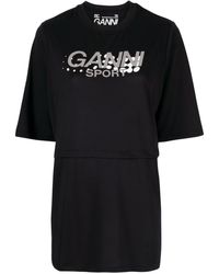 Ganni - Active Mesh T-Shirt im Layering-Look - Lyst