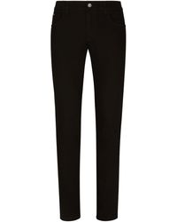 Dolce & Gabbana - Skinny Jeans Met Logo-applicatie - Lyst