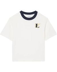 Lacoste - Oversized Embroidery Detail Jersey T-Shirt - Lyst