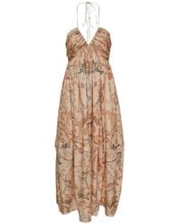 Zimmermann - Roselight Maxi-Jurk Met Halternek - Lyst