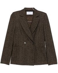 Harris Wharf London - Herringbone-Pattern Double-Breasted Jacket - Lyst