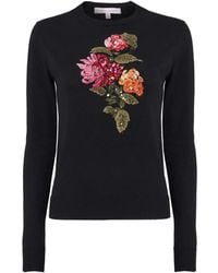 Carolina Herrera - Pull Orné De Sequins À Broderie Chrysanthème - Lyst