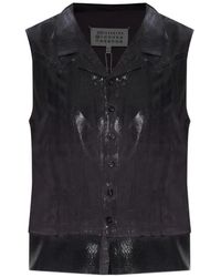 Maison Margiela - Foil-Treated Sleeveless Shirt - Lyst