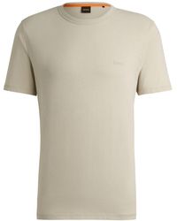 BOSS - T-shirt en coton à logo emé - Lyst