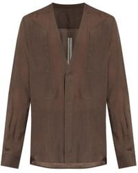 Rick Owens - ロングスリーブ Vネックシャツ - Lyst