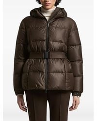 Peserico - Belted Hooded Puffer Jacket - Lyst