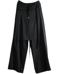 Ann Demeulemeester - Marke Pinstripe-Pattern Layered-Design Trousers - Lyst