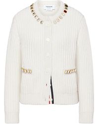 Thom Browne - Kasjmier Vest Met Half Stiksel En Swarovski-Kristallen - Lyst