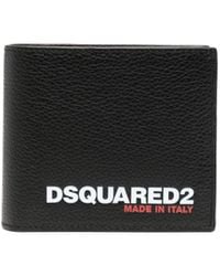 DSquared² - Portafoglio bi-fold con logo goffrato - Lyst