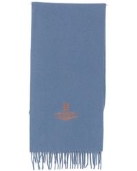 Vivienne Westwood - Orb-Embroidered Fringed Scarf - Lyst