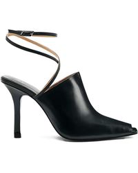 Patrizia Pepe - Sabot Ankle Strap Leather Sandals - Lyst