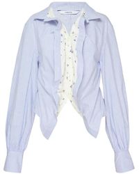 Pushbutton - Stripe-Print Layered Blouse - Lyst
