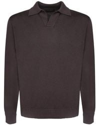 Dell'Oglio - Polo-Collar Knitted Sweater - Lyst