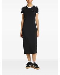 adidas - 3-Stripes Midi T-Shirt Dress - Lyst