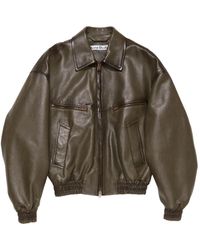 Acne Studios - Leather Zip-Up Bomber Jacket - Lyst