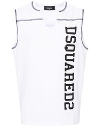 DSquared² - Logo-print Cotton Tank Top - Lyst