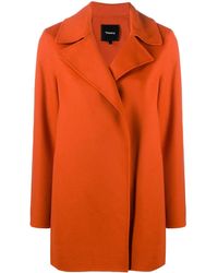 Theory Knitted Open Front Coat - Orange