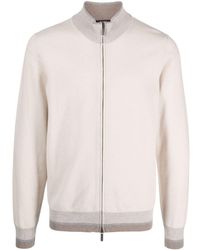 Peserico - Contrast-Trim Zip-Up Cardigan - Lyst