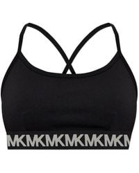 MICHAEL Michael Kors - Logo-Tape Cross-Back Crop Top - Lyst