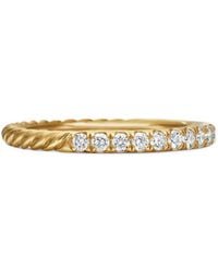 David Yurman - 18Kt Cable Collectibles Diamond Stack Ring (2Mm) - Lyst