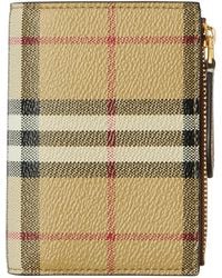 Burberry - Small Check-Print Bi-Fold Wallet - Lyst