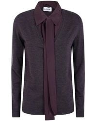 P.A.R.O.S.H. - Pussy-Bow Layered-Effect Sweater - Lyst