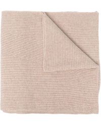 Ganni - Ribbed-knit Wool-blend Scarf - Lyst