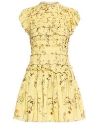 AllSaints - Floral-Print Ruffled Dress - Lyst