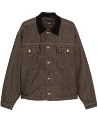 7 For All Mankind - Corduroy-Collar Denim Jacket - Lyst