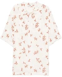 Fendi - Coral-Print Tie-Neck Mini Dress - Lyst