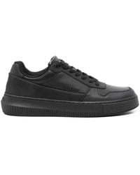 Calvin Klein - Logo-Debossed Leather Sneakers - Lyst