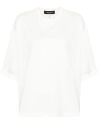 Fabiana Filippi - Satin-sleeves Cotton T-shirt - Lyst